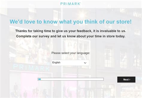 primark online survey.